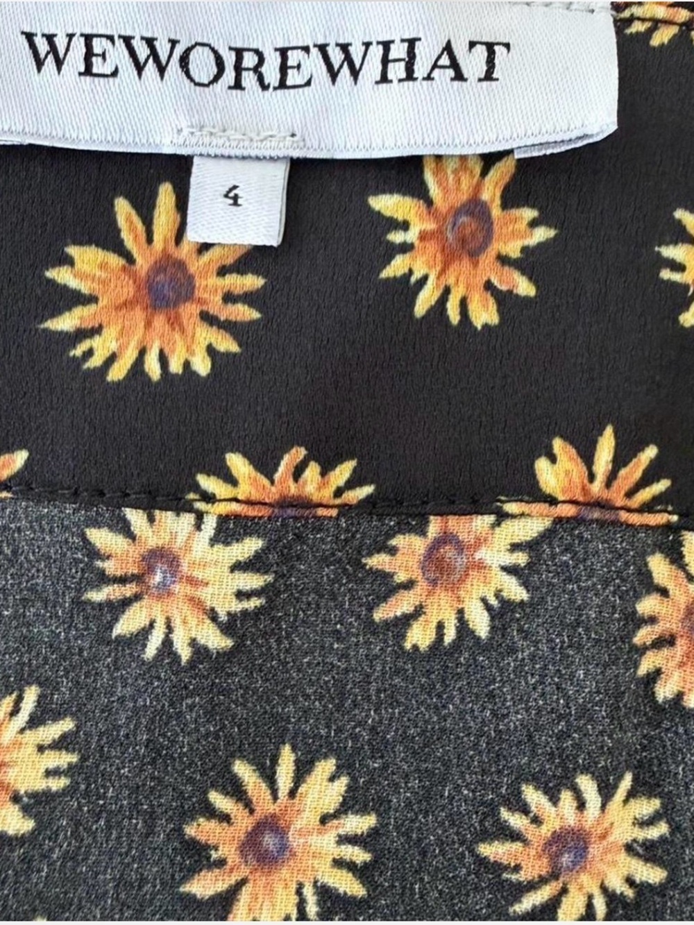 REVOLVE We Wore What ditsy daisies black yellow floral mid dress - Picture 7 of 8